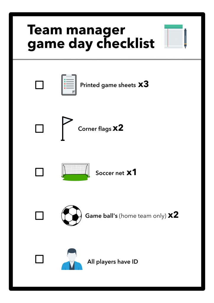 Game day checklist